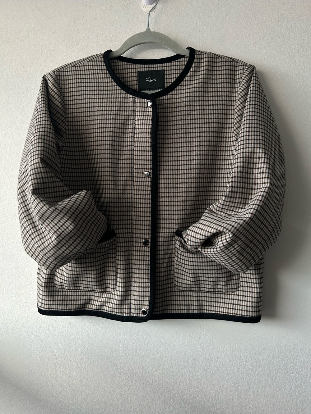 Rails Nota Jacket Ice Taupe Minicheck padded